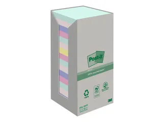 Memoblok 3m Post-it 654-1rpt 76x76mm 16 Stuks Recycled Assorti - 1