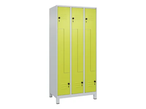 Z-garderobekast,HxBxD 1950x900x500mm,vak B 150/300mm,draaigrendel
