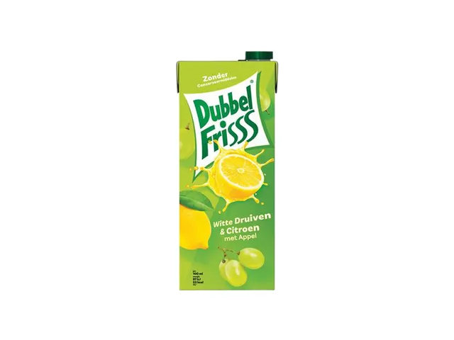 Fruitdrank DubbelFrisss witte druif citroen pak 1500ml