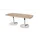 Linesto vergadertafel 200x100 deens ovaal robson eiken 25mm wit