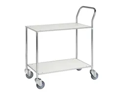 Tafelwagen,Draagverm. 150Kg,2Etage(S),Etage(S) Melaminecoating,Wit