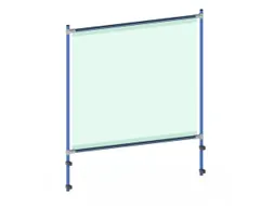 anti-speekselscherm,pvc-folie,glashelder,frame staal RAL5007