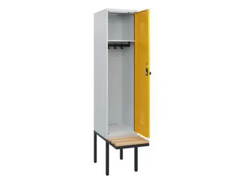 locker met bank,HxBxD 1950x400x815mm,1vak,vak B 400mm,draaigrendel