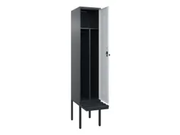 locker met bank,voor scheiding van kleding,HxBxD 2120x400x815mm,1vak