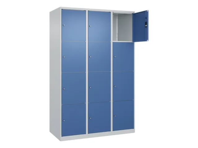 lockerkast,HxBxD 1850x1200x500mm,3x4vakken,vak B 400mm,cil.-slot