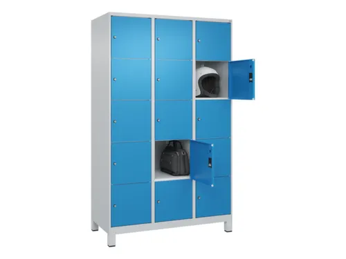 lockerkast,HxBxD 1950x1200x500mm,3x5vakken,vak B 400mm,cil.-slot