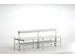 banc double,HxLxP 770x2000x725mm,barres alu,structure acier RAL7035