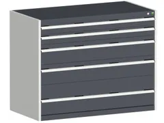 ladekast HxBxD 1000x1300x650mm 5laden romp RAL7035 front RAL7016