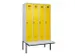 locker met bank,voor scheiding van kleding,HxBxD 2120x1200x815mm,4vak