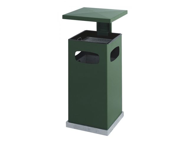 As-papierbak groen met afneembaar afdak 70 Liter | AfvalbakkenOnline.nl