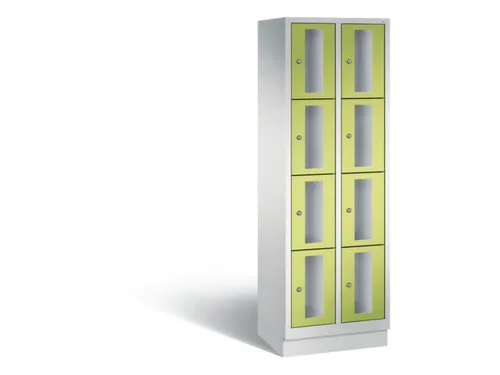 Lockerkast 1800x610x500mm 2x4 vakken Cilinderslot, Sokkel, RDS1108060