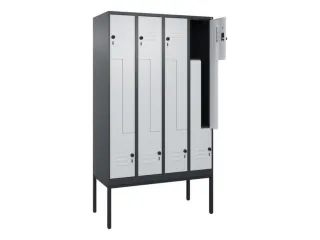 Z-garderobekast,HxBxD 2120x1200x500mm,vak B 150/300mm,draaigrendel - 2