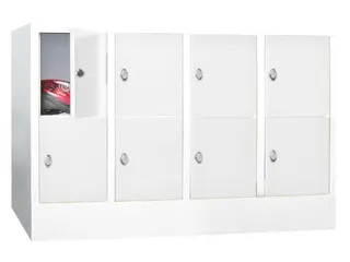 lockerkast,HxBxD 855x1200x500mm,4x2vakken,RAL7035,front RAL7016 - 1