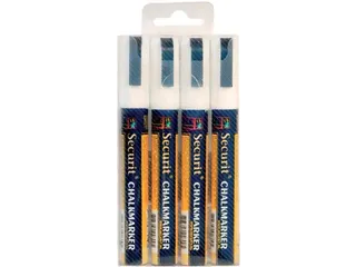 Securit Krijtmarker Medium Wit, Etui Met 4 Stuks - 1