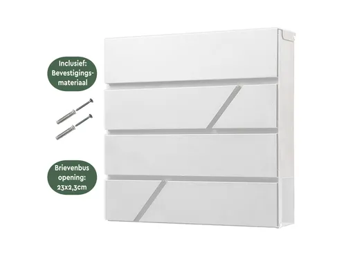 Brievenbus BRASQ PB200 Deluxe wand wit