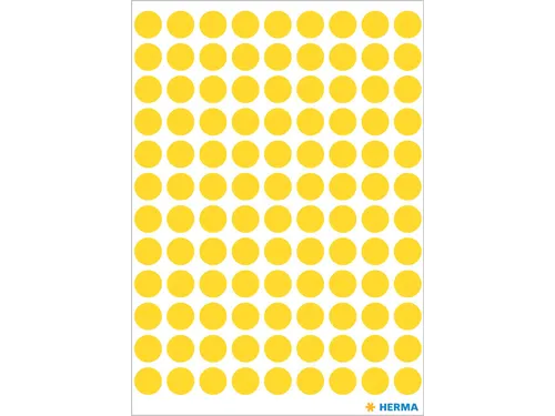 HERMA 1841 Multipurpose etiketten Rond 8mm Geel 540 stuks