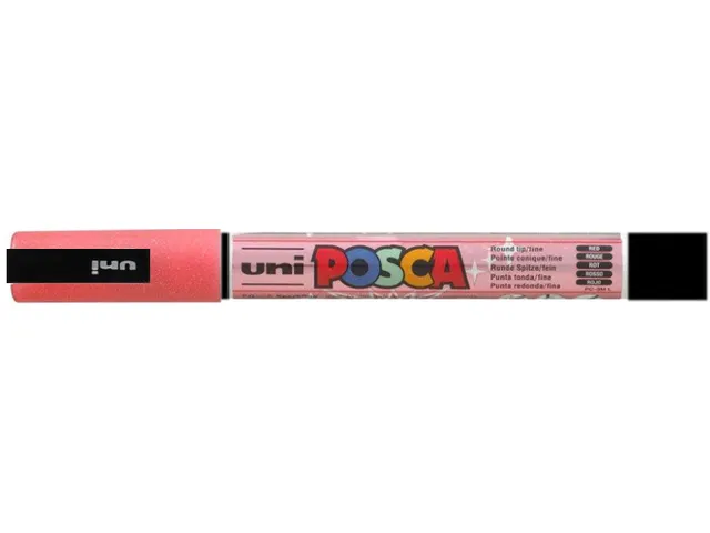 Verfstift Posca PC3M Fijne punt 0,9-1,3mm glitter rood