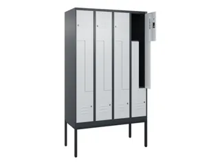 Z-garderobekast,HxBxD 2120x1200x500mm,vak B 150/300mm,cil.-slot - 2