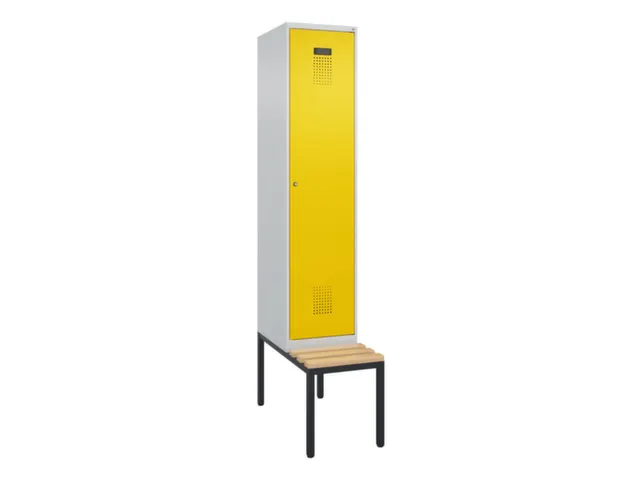locker met bank,voor scheiding van kleding,HxBxD 2120x400x815mm,1vak