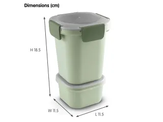 Sigma Home food to go lunchbeker 0,95L groen - 11,5x11,5x18,5cm - 3