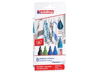 Viltstift edding 4500 textiel rond 2-3mm koel assorti - 2