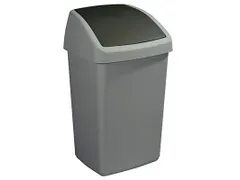 Afvalbak Delta swingdeksel 50 Liter Grijs Zwart