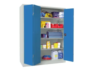 Ruime Vouwdeurkast 1950x1500x600mm 4legborden Ral7035 Front Ral5012 - 1