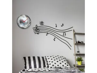 Stille wandklok - 35cm - Discobal - Koepelvormig glas - NeXtime "Disco - 5