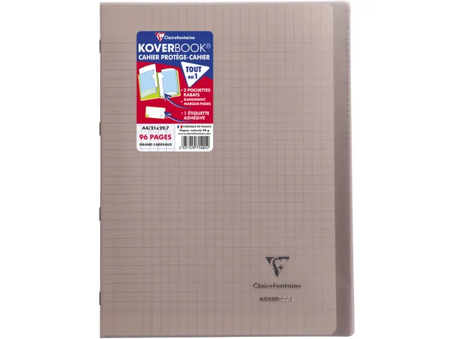 Schrift Koverbook A4 48 vel Seyès, kaft in PP assorti transparant
