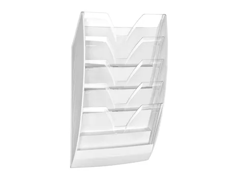 Wandfolderhouder CEP 5-vaks wit/transparant