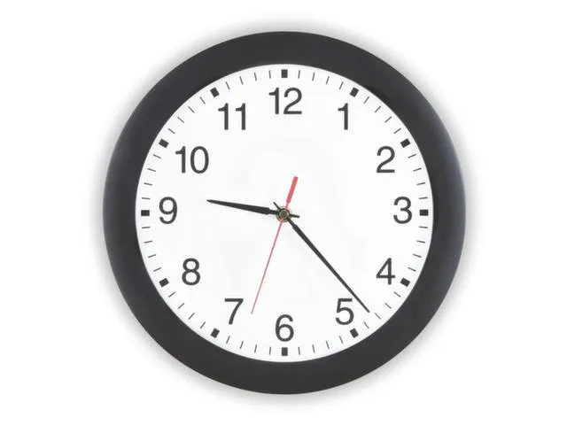 Radiografische Wandklok Ø 30cm Kunststof Zwart Cijferaanduiding