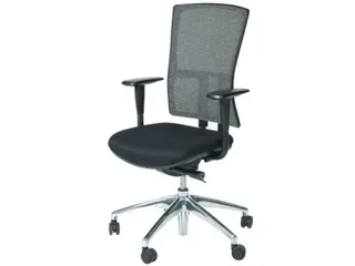 Bureaustoel 300 NEN-EN 1335 Grijze Wol/mesh rug, Alu voetkruis - 1