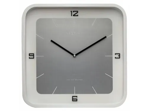 Wandklok NeXtime Square Wall 40x40x4cm wit cijfers