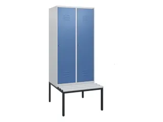 locker met bank,HxBxD 1950x800x815mm,2vak,vak B 400mm,cil.-slot - 1