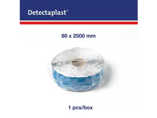 Detectaplast 8258 Textielpleister Elastisch Blauw 8cm x 25 meter - 1