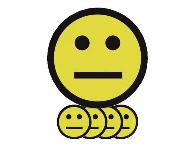 Aimant Smiley 25mm émotion neutre jaune 5 pièces