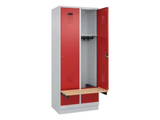 locker met bank,HxBxD 1950x800x815mm,2vak,vak B 400mm,cilinderslot - 1