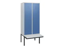 locker met bank,HxBxD 1950x800x815mm,2vak,vak B 400mm,cil.-slot
