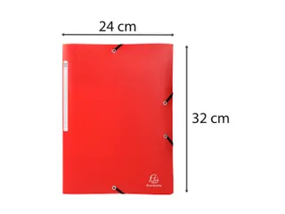 Elastomap 3klep A4 P P 0,5mm Opak Rood - 7