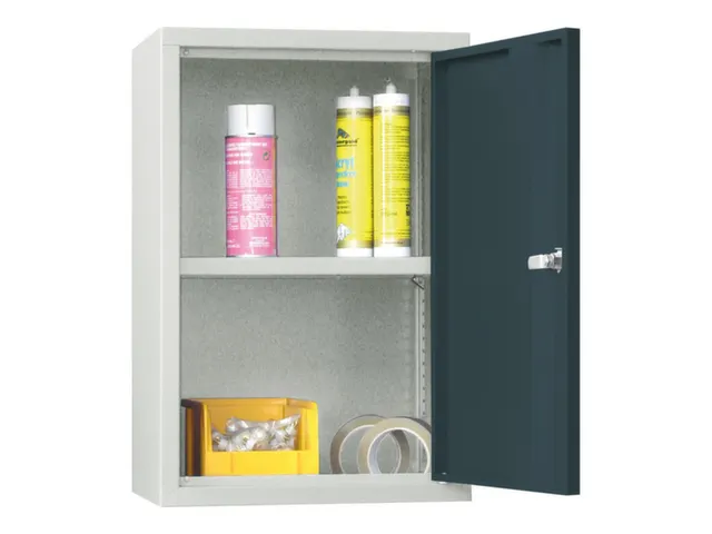 Hangkast 600x400x300mm 1 Verstelbaar Legbord Ral 7035 Front Ral 7016