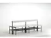 banc double,HxLxP 770x2000x725mm,barres alu,structure acier RAL7016