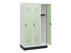 schoollocker,HxBxD 1630x900x500mm,3vak,vak B 300mm,draaigrendel,sokkel