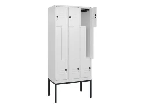 Z-garderobekast,HxBxD 2120x900x500mm,vak B 150/300mm,draaigrendel