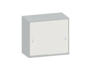 Schuifdeurkast 720x800x430mm Decor Romp Lichtgrijs Decor Front Wit - 1