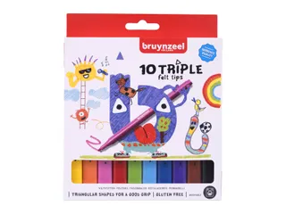 Viltstift Bruynzeel Kids Triple assorti 10 stuks - 1
