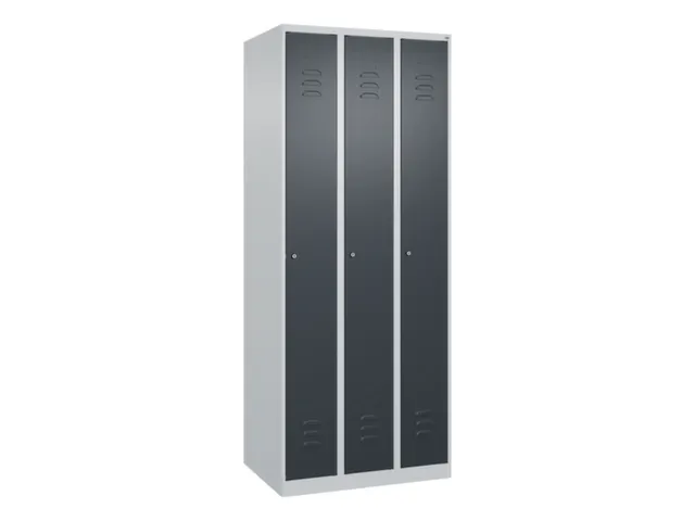 locker,HxBxD 1850x750x500mm,3vak,vak B 250mm,cil.-slot,staand op vloer
