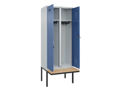 locker met bank,voor scheiding van kleding,HxBxD 2120x800x815mm,2vak