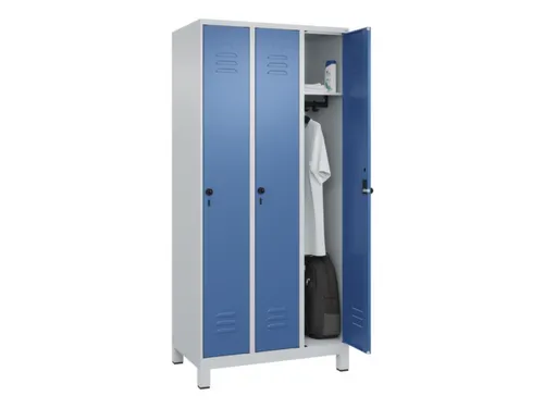 locker,HxBxD 1950x900x500mm,3vak,vak B 300mm,draaigrendel,voeten