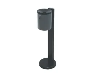 Staande asbak,H 825mm,staal,romp grafiet - 1