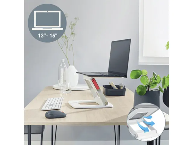 Support ordinateur portable Leitz Ergo réglage multi-angles blanc